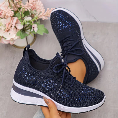 Giselle – Ortopædiske sneakers med glitrende rhinsten