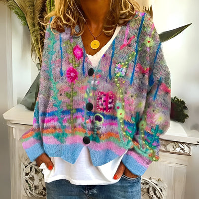Énora™ | Cardigan med blomster