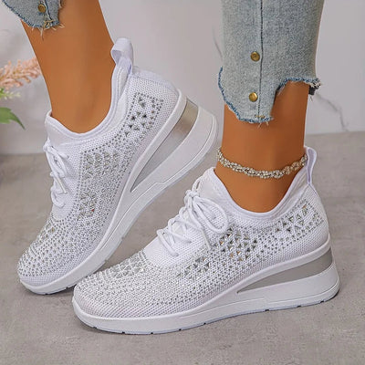 Giselle – Ortopædiske sneakers med glitrende rhinsten