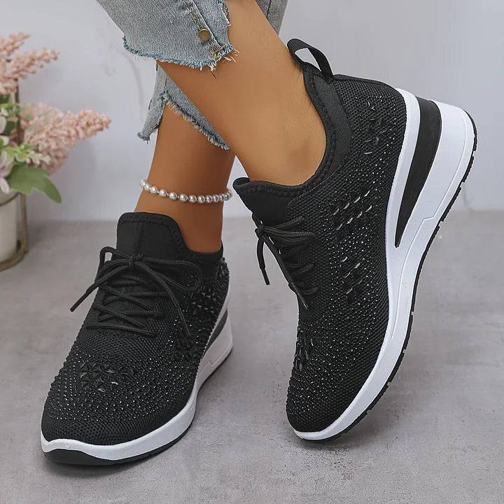 Giselle – Ortopædiske sneakers med glitrende rhinsten