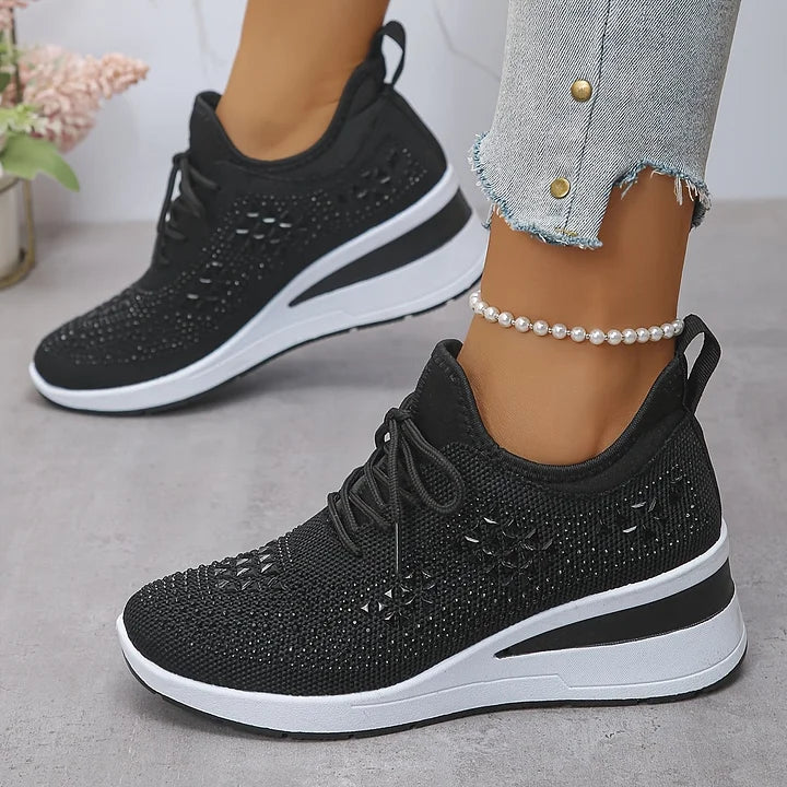 Giselle – Ortopædiske sneakers med glitrende rhinsten