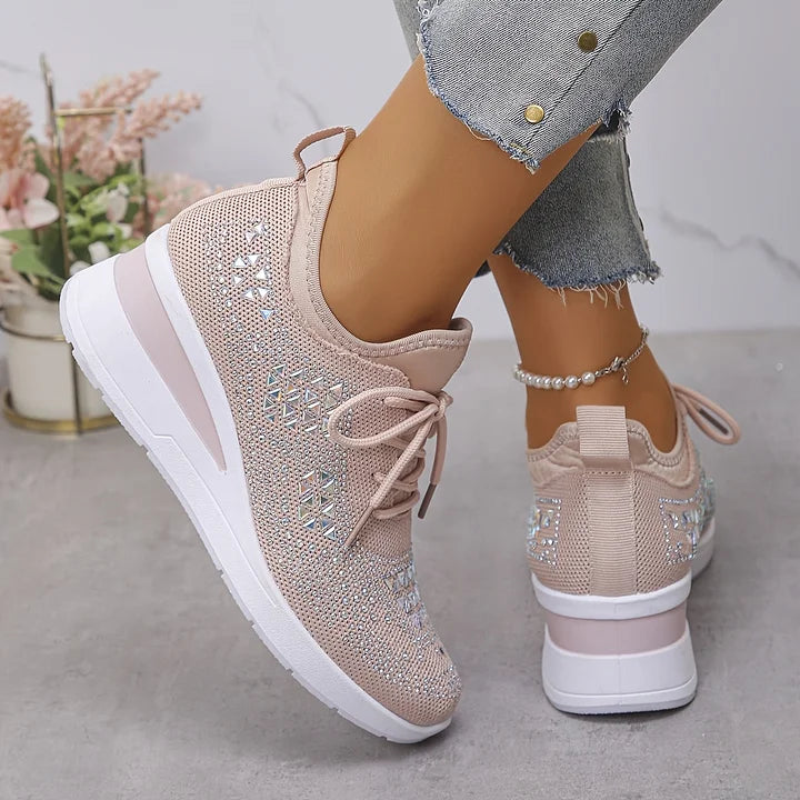 Giselle – Ortopædiske sneakers med glitrende rhinsten