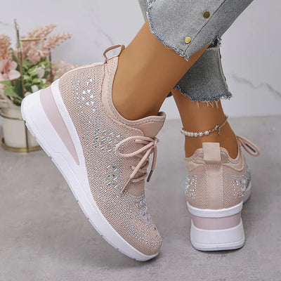 Giselle – Ortopædiske sneakers med glitrende rhinsten