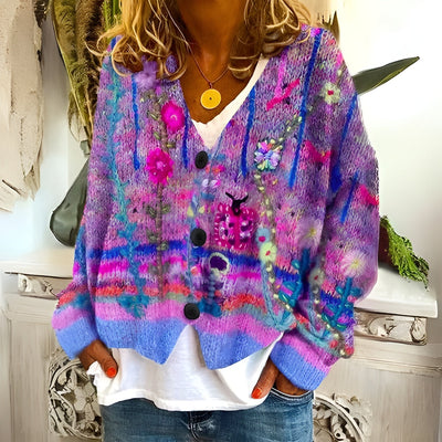 Énora™ | Cardigan med blomster