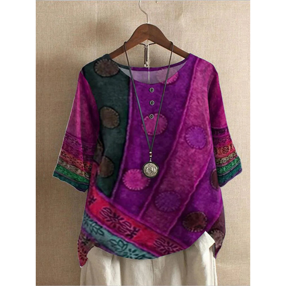 Valarie - Farverig boheme-top