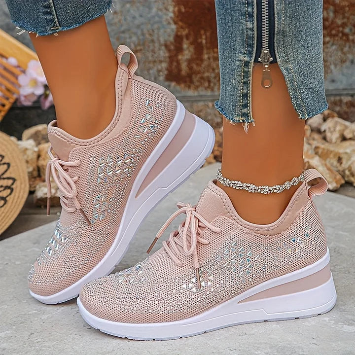 Giselle – Ortopædiske sneakers med glitrende rhinsten