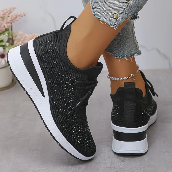 Giselle – Ortopædiske sneakers med glitrende rhinsten