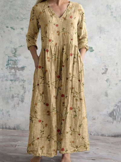 Giulia™ | Abito lungo con stampa floreale vintage