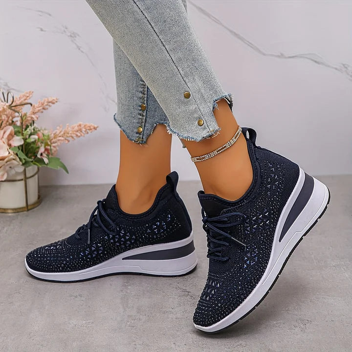 Giselle – Ortopædiske sneakers med glitrende rhinsten
