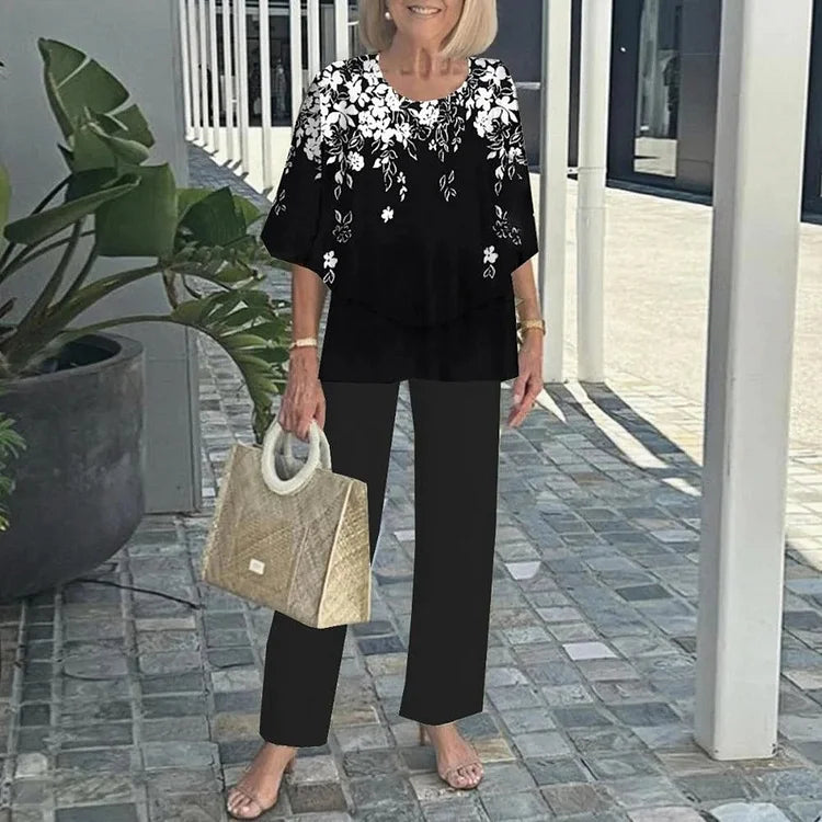 Monique – To-delt sæt med trendy print
