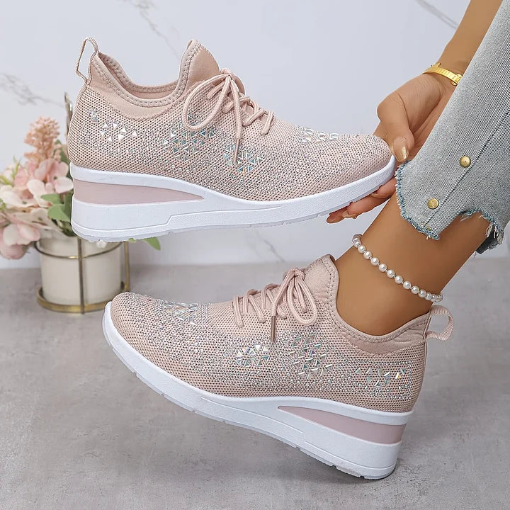 Giselle – Ortopædiske sneakers med glitrende rhinsten